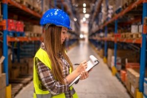 portrait female worker distribution warehouse taking notes 342744 1459